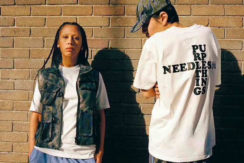 NEEDLES Revamps the Everyday Tracksuit With PURPLE THINGS Collaboration collection release butterfly t-shirt vest sweatsuit
