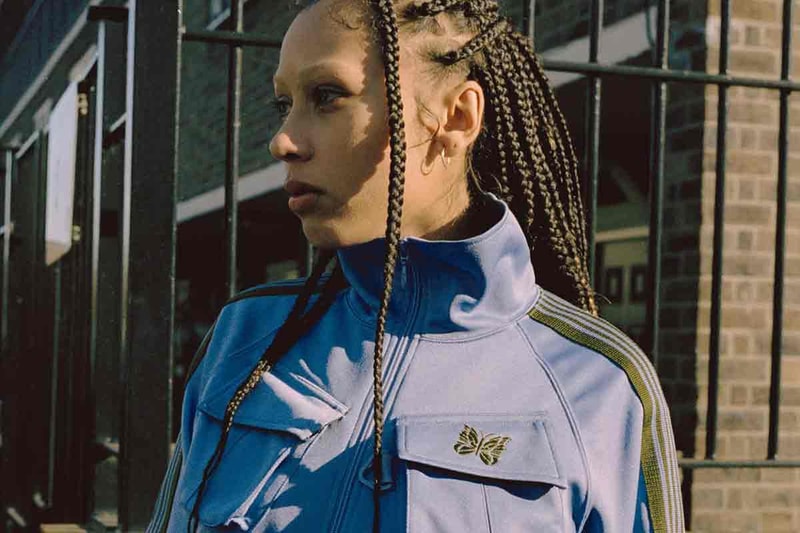 NEEDLES Revamps the Everyday Tracksuit With PURPLE THINGS Collaboration collection release butterfly t-shirt vest sweatsuit