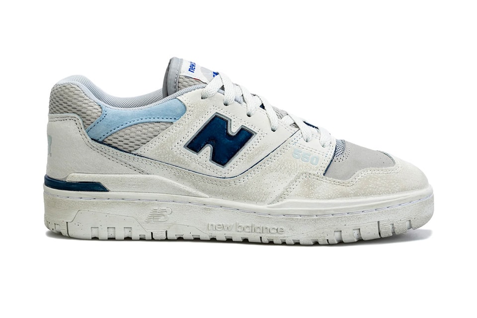 New Balance Men's 550 White/Blue/Grey Sneakers