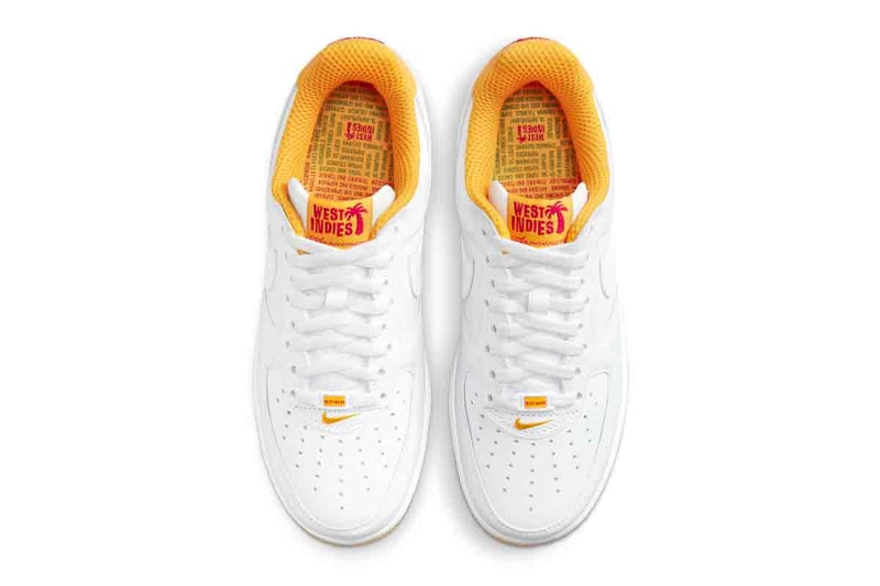 Nike Unveils Alternative Colorway for Air Force 1 "West Indies" DX1156-101 yellow sneakers low tops swoosh staple sneakers go to sneakers classic white sneakers carribbean islands