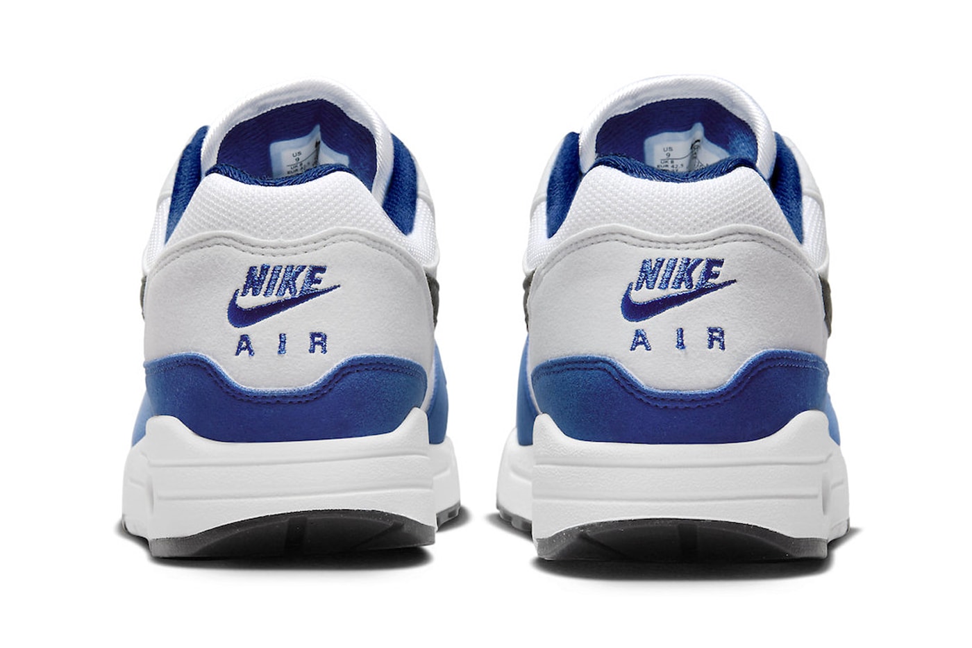 Official Look Nike Air Max 1 "Deep Royal Blue" FD9082-100 White/Black-Deep Royal Blue shoes swoosh everyday sneakers runners running shoes comfortable