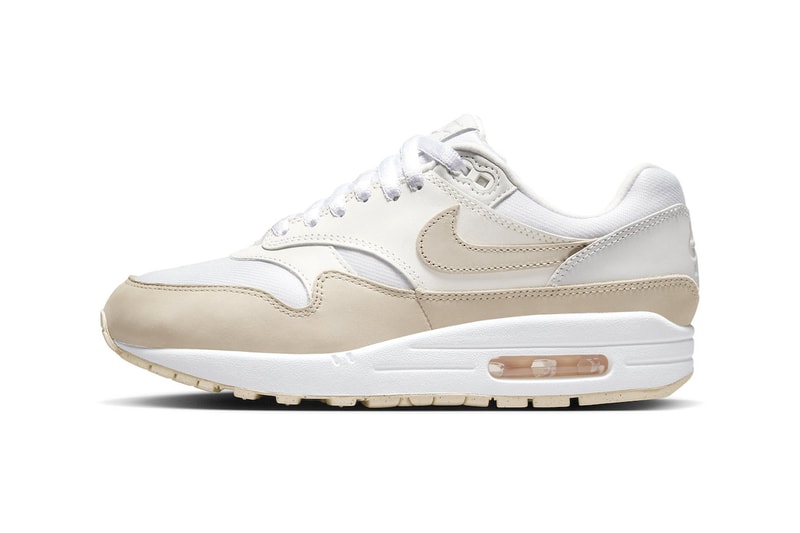 Official Look at the Nike Air Max 1 Premium "Sanddrift" FB5060-100 Summit White/Sanddrift-Phantom white sneaker classic staple swoosh spring summer