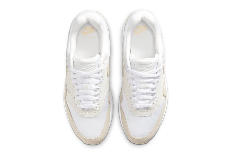 Official Look at the Nike Air Max 1 Premium "Sanddrift" FB5060-100 Summit White/Sanddrift-Phantom white sneaker classic staple swoosh spring summer