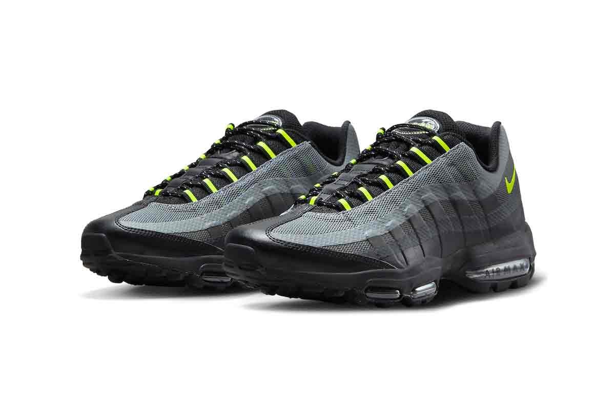Nike Air Max 95 Ultra Returns in Classic Grey and Neon Colorway FJ4216-002 air max day sneakers everyday shoes running shoes