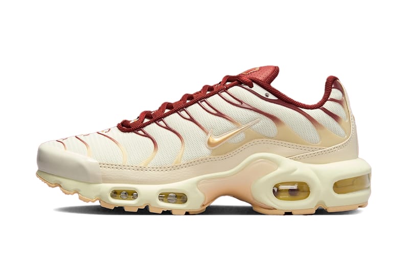 Nike Air Max Plus Surfaces in "Sail/Team Red"