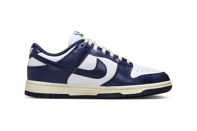 Nike Dunk Low Surfaces in "Vintage Navy" FN7197-100 White/Midnight Navy-Coconut Milk swoosh low-top typical everyday shoes