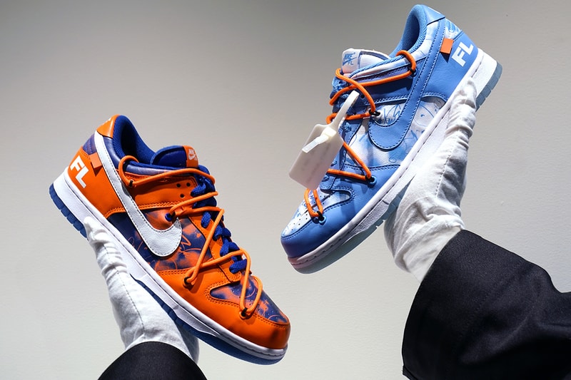 the Nike Dunk Low Virgil Abloh Futura Laboratories sothebys auction eight pairs release date info store list buying guide photos 