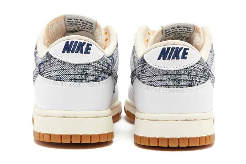 First Look at the Nike Dunk Low "Washed Denim" white sneakers fall 2023 staple basic white shoes swoosh low top
