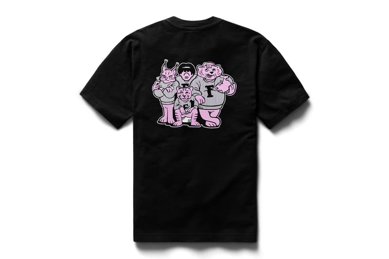 Reigning Champ Teams Up with Face Oka for Earth Day Collection pink cat graphic tee nalgene bottle release info date price