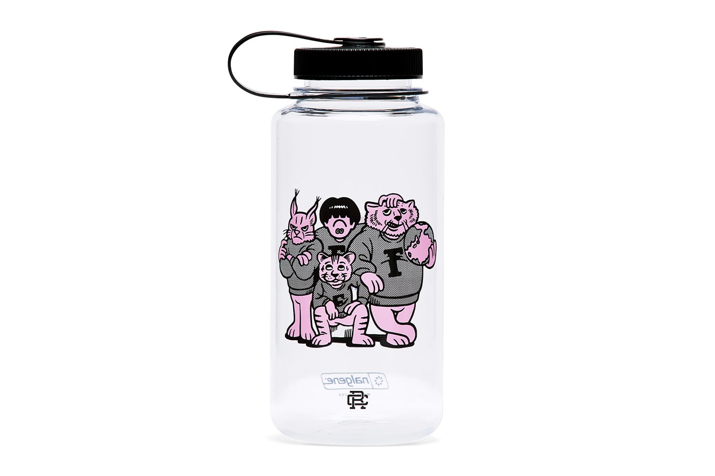 Reigning Champ Teams Up with Face Oka for Earth Day Collection pink cat graphic tee nalgene bottle release info date price