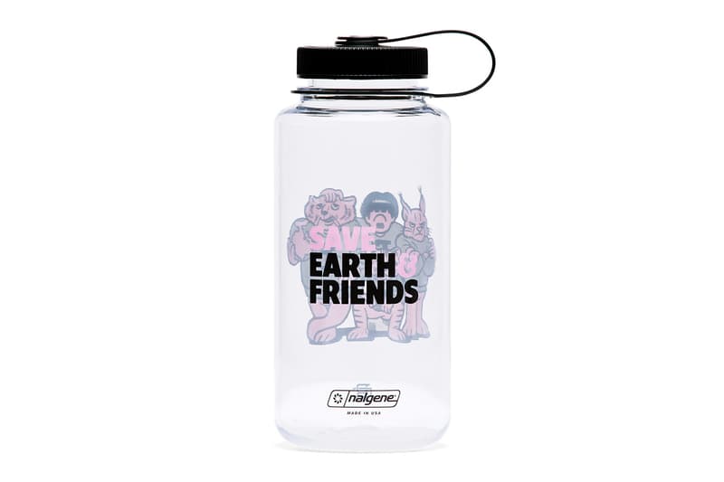 Reigning Champ Teams Up with Face Oka for Earth Day Collection pink cat graphic tee nalgene bottle release info date price