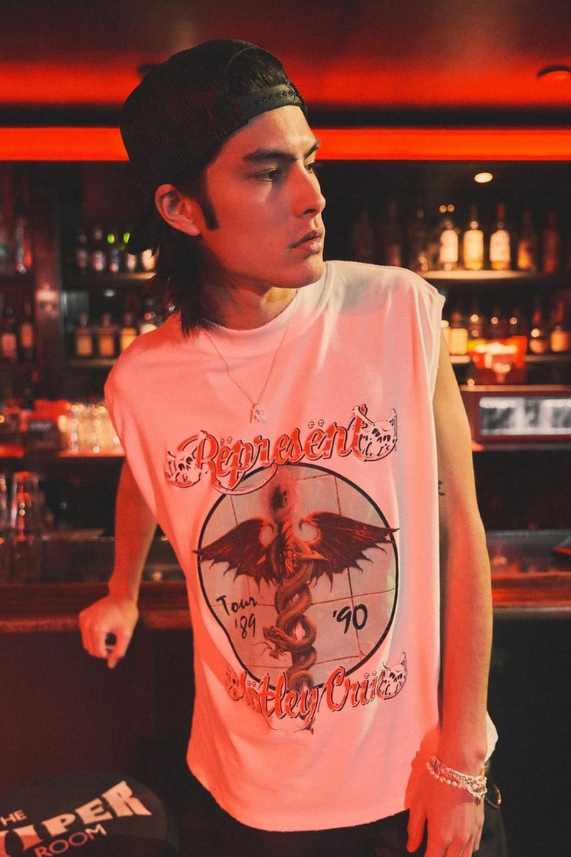 Represent Drops Mötley Crüe Capsule Collection lookbook rock band british luxury streetwear george michael heaton american heavy metal band megadeth rock and roll