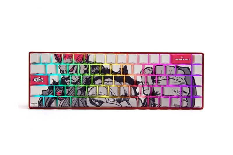 Higround Street Fighter basecamp 65 keyboard keycaps mouspad jellybag apparel Collaboration fighting game april 19 