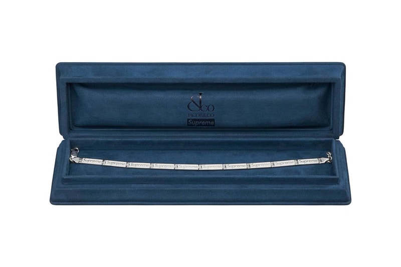 Supreme Jacob & Co. Engraved Link Bracelet SS23 Release Info Date Buy Price 14K Gold Sterling Silver