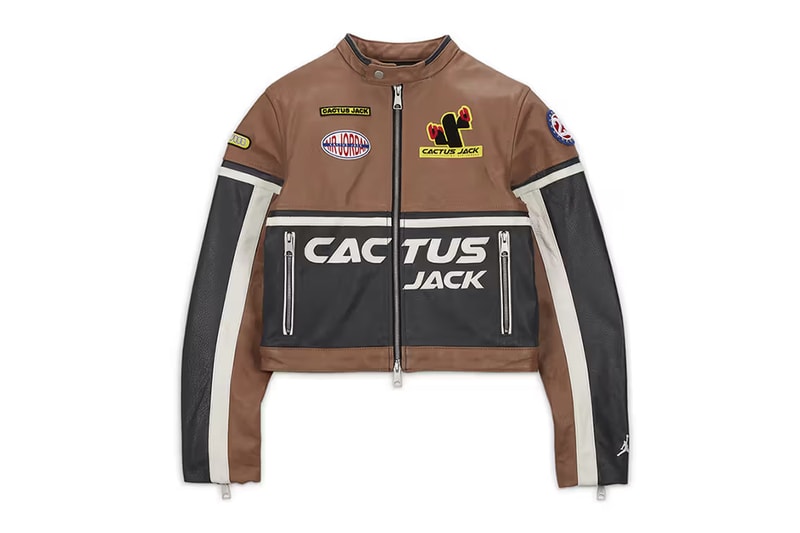 travis scott jordan brand leather jacket pants lace pants bodysuits tank cactus jack release date info store list buying guide photos price 