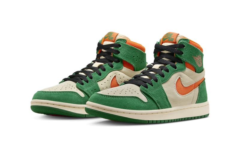 Air Jordan 1 High Zoom CMFT 2 Pine Green Release Info DV1305-308 Date Buy Price Orange Blaze Muslin Black Miami Hurricanes