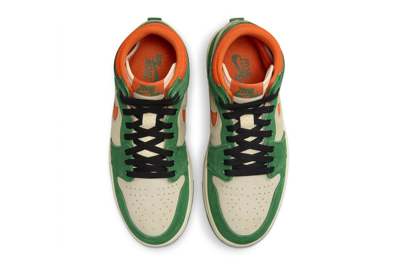 Air Jordan 1 High Zoom CMFT 2 Pine Green Release Info DV1305-308 Date Buy Price Orange Blaze Muslin Black Miami Hurricanes