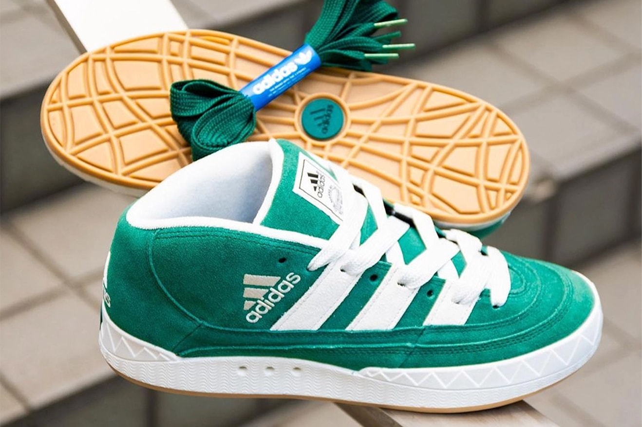 atmos adidas Adimatic Mid Collegiate Green IE0022 release information details date collaboration sneakers footwear hype Campus Supreme Sole