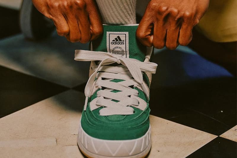 atmos adidas Adimatic Mid Collegiate Green IE0022 release information details date collaboration sneakers footwear hype Campus Supreme Sole