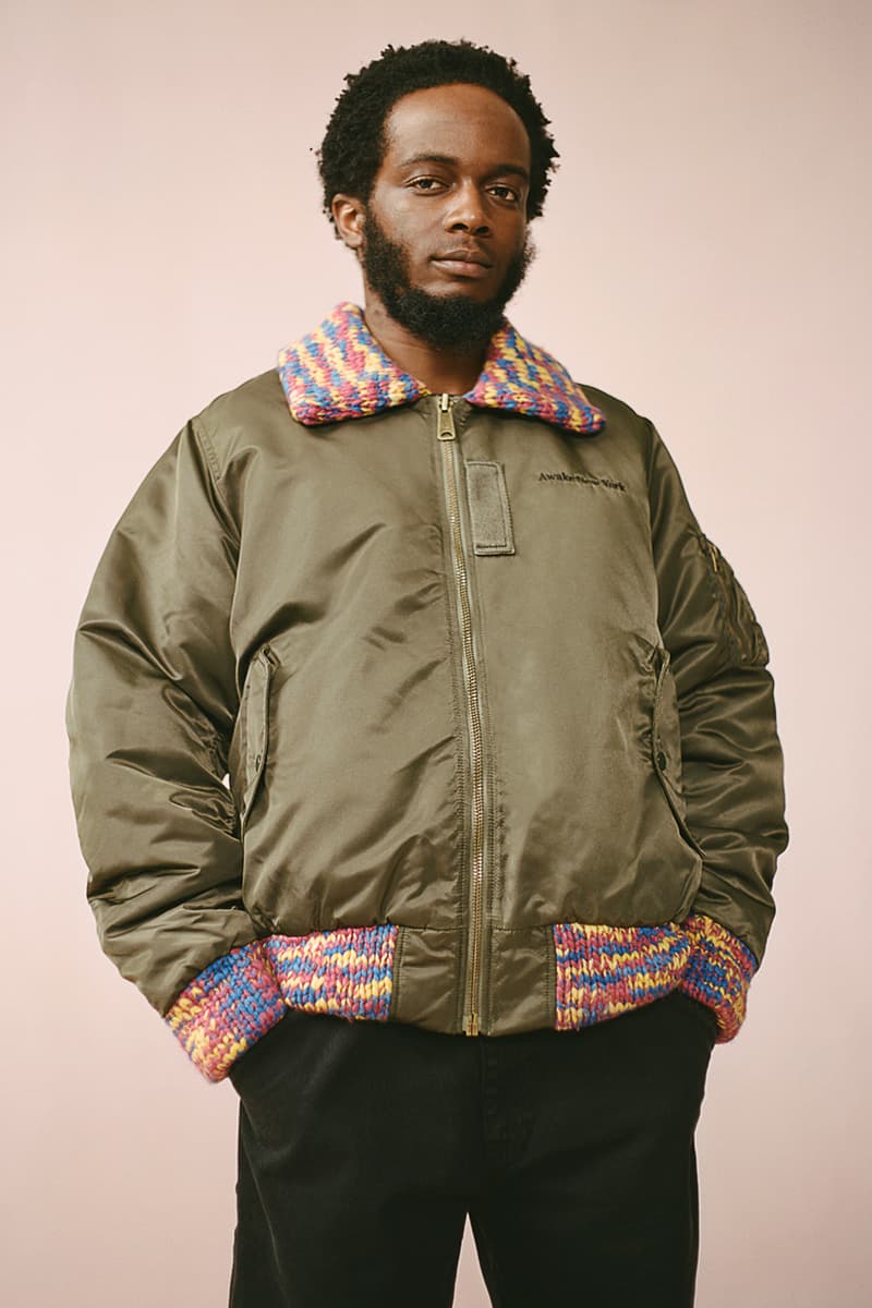 awake ny angelo baque spring 2023 capsule collection alpha industries miles davis t shirt jacket coachs harrington chenille pant track suit official release date info photos price store list buying guide