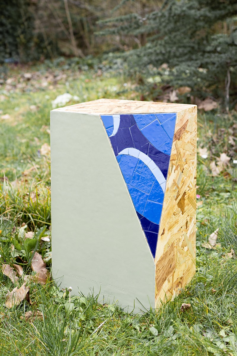 AZ Factory Combines Leather, Wood and Mosaic Tiling for Limited-Edition Stools