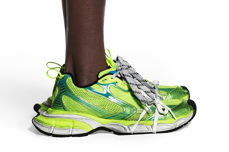 Balenciaga 3XL Trainer Fluo Yellow Neon Blue Mesh Pink Polyurethane Demna Sneaker Release Information Chunky Dad Shoe The Mud Show