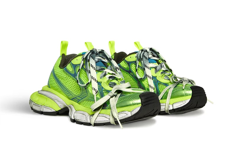 Balenciaga 3XL Trainer Fluo Yellow Neon Blue Mesh Pink Polyurethane Demna Sneaker Release Information Chunky Dad Shoe The Mud Show