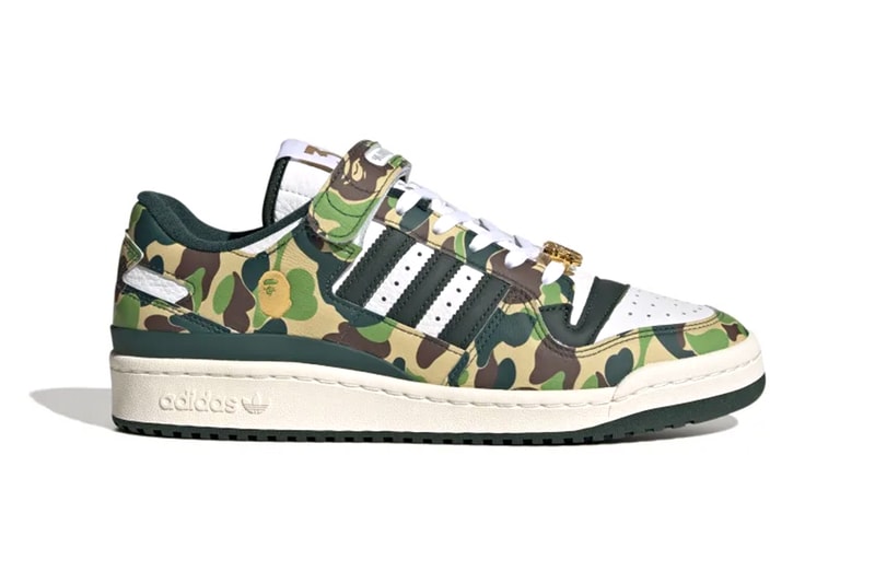 BAPE adidas Forum Low Collaboration release information details date 30 anniversary sneakers footwear hype camo ID4771