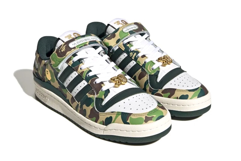 BAPE adidas Forum Low Collaboration release information details date 30 anniversary sneakers footwear hype camo ID4771