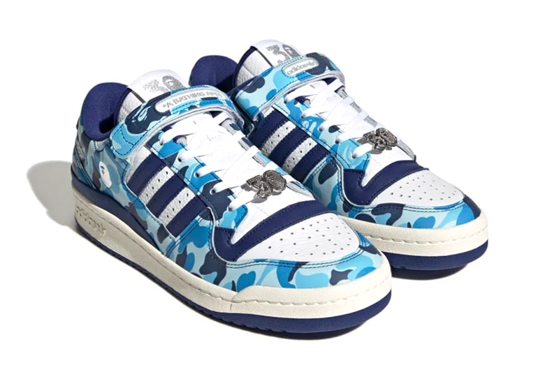 BAPE adidas Forum Low Collaboration release information details date 30 anniversary sneakers footwear hype camo ID4771