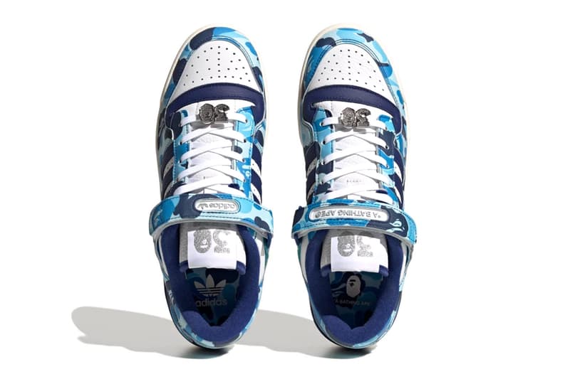 BAPE adidas Forum Low Collaboration release information details date 30 anniversary sneakers footwear hype camo ID4771