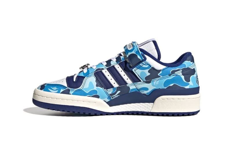 BAPE adidas Forum Low Collaboration release information details date 30 anniversary sneakers footwear hype camo ID4771