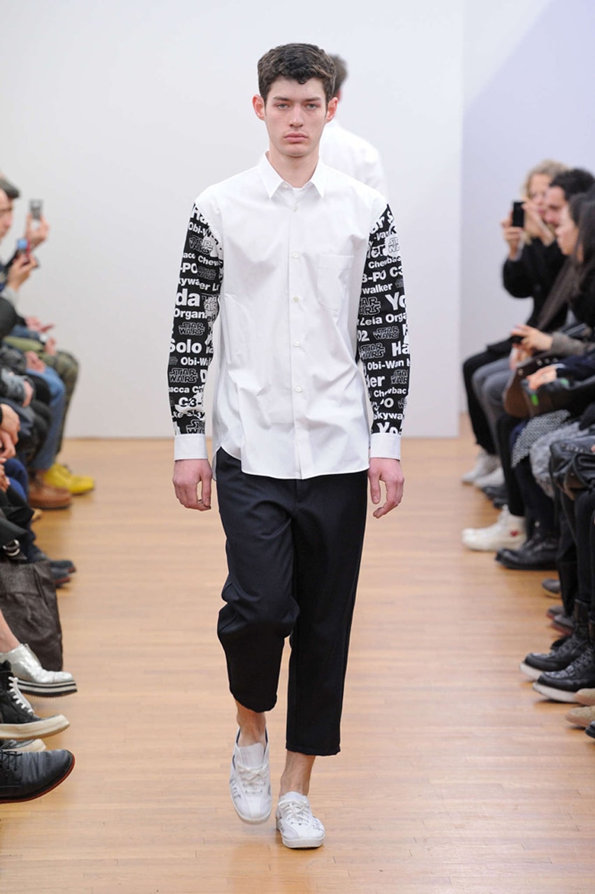 Best Star Wars Collaborations lucasfilm original trilogy prequel sequel the mandalorian darth vader luke skywalker chewbacca r2-d2 c-3po adidas 2010 footwear comme des garcons shirt fall/winter 2012 matchless fall/winter 2015 the force awakens bobby abley runway 2016 rag & bone 2017 uniqlo ut master of graphics nigo jun takahashi tetsu nishiyama 2019 vetements bape a bathing ape be@rbrick medicom toy vcd columbia 2020 undercover 2023 melting pot the greatest 2000