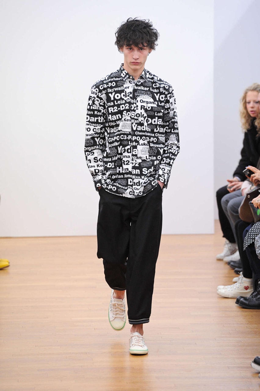 Best Star Wars Collaborations lucasfilm original trilogy prequel sequel the mandalorian darth vader luke skywalker chewbacca r2-d2 c-3po adidas 2010 footwear comme des garcons shirt fall/winter 2012 matchless fall/winter 2015 the force awakens bobby abley runway 2016 rag & bone 2017 uniqlo ut master of graphics nigo jun takahashi tetsu nishiyama 2019 vetements bape a bathing ape be@rbrick medicom toy vcd columbia 2020 undercover 2023 melting pot the greatest 2000