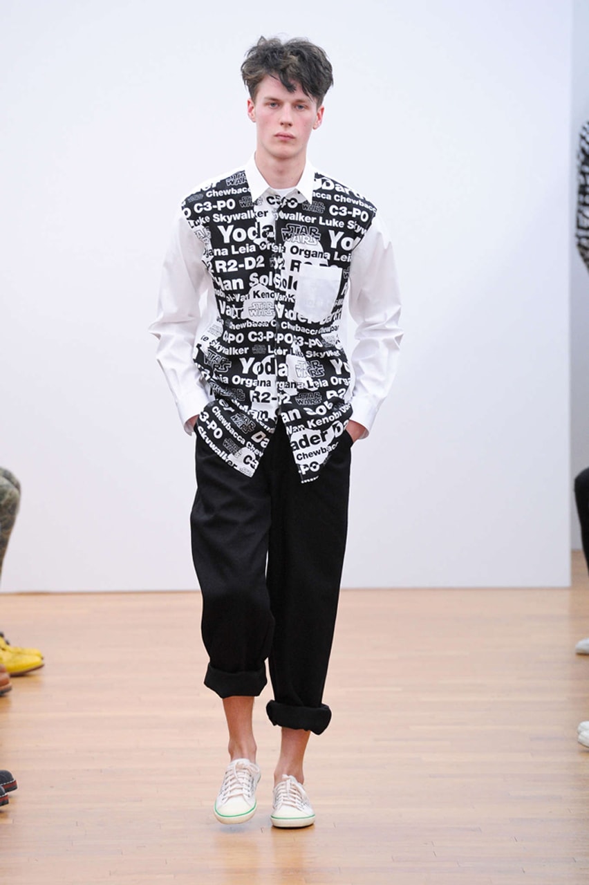 Best Star Wars Collaborations lucasfilm original trilogy prequel sequel the mandalorian darth vader luke skywalker chewbacca r2-d2 c-3po adidas 2010 footwear comme des garcons shirt fall/winter 2012 matchless fall/winter 2015 the force awakens bobby abley runway 2016 rag & bone 2017 uniqlo ut master of graphics nigo jun takahashi tetsu nishiyama 2019 vetements bape a bathing ape be@rbrick medicom toy vcd columbia 2020 undercover 2023 melting pot the greatest 2000