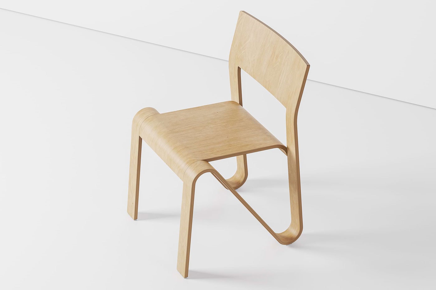 Blond's "Peel Chair" is Constructed From a Single Piece of Plywood