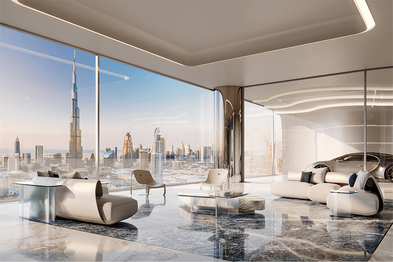 Bugatti Dubai Residences apartment flat Business Bay design interior cars