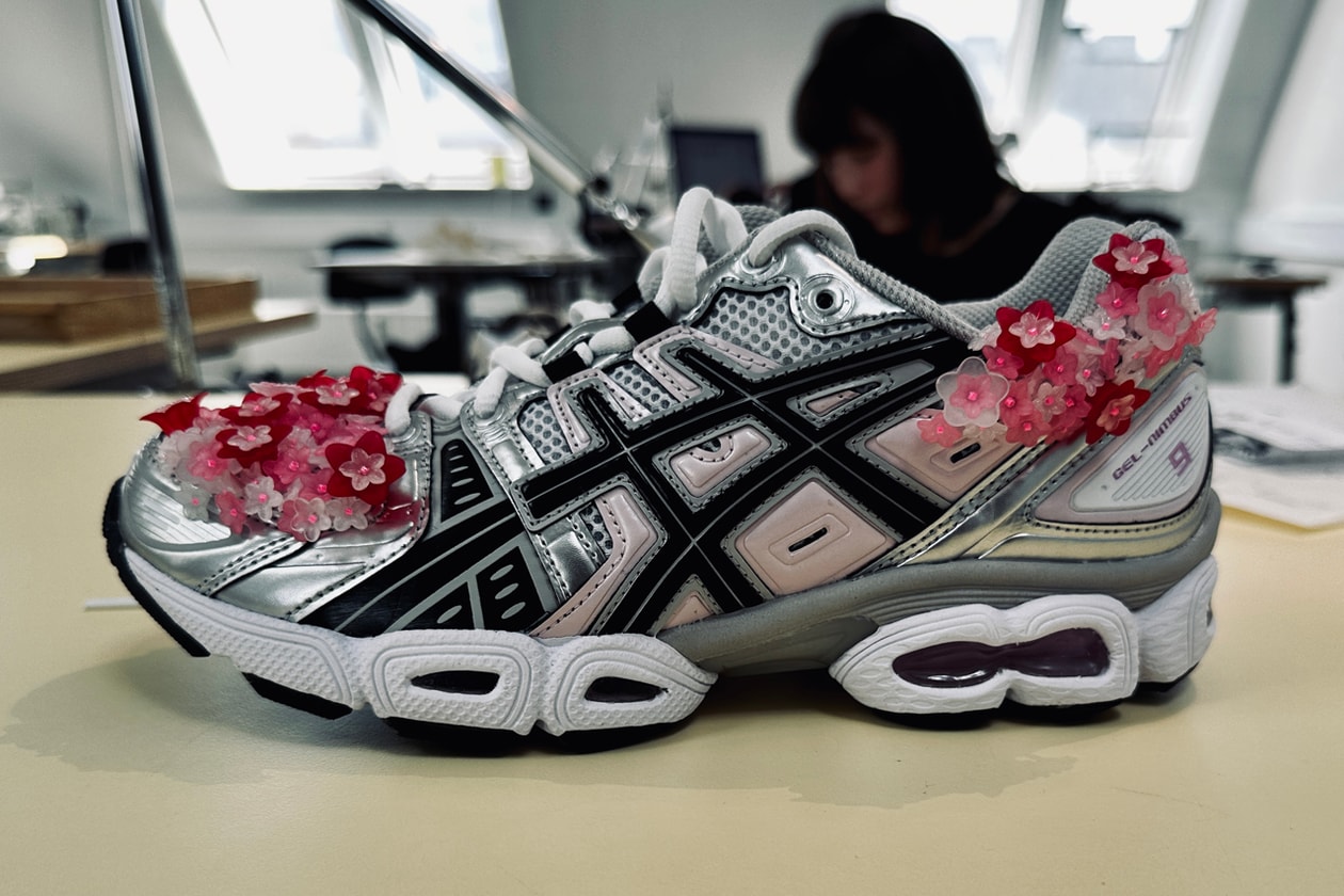 Cecilie Bahnsen ASICS GEL-NYC Collaboration Copenhagen Fashion Designer Emerging Shoes Collab Drops Dover Street Market Photo London Rare Couture Hand Made 150 Pairs Unisex Floral Flowers