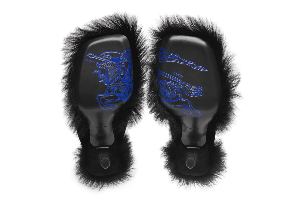 Daniel Lee Burberry Осень Зима 2023 FW23 Официальные туфли на синей подошве Equestrian Knight Logo 