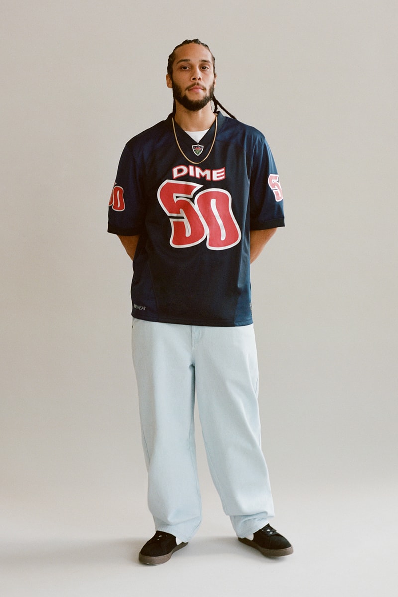 Dime Drops Comfort-Focused and Versatile Summer 2023 Collection lookbook windbreaker jackets jeans denim caps polo shirts football jersey bucket hat