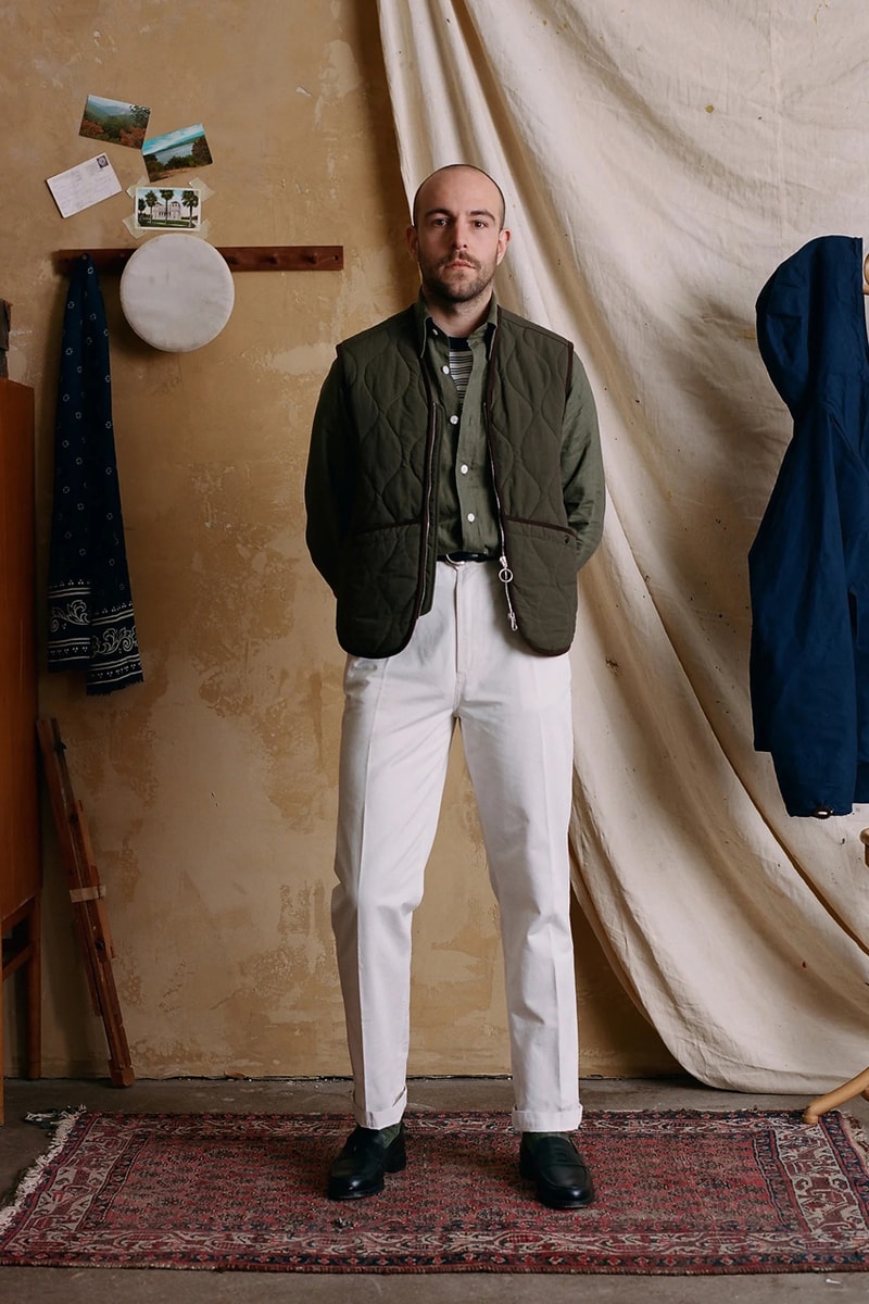 Drake's of London Spring 2023 Campaign Sebago Collaboration Japanese Denim Games Tailoring Surf Cagoule Indian Block Print Shirts