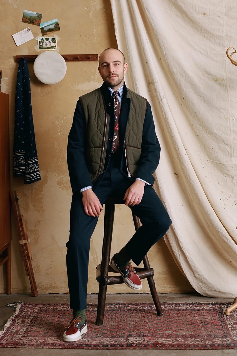 Drake's of London Spring 2023 Campaign Sebago Collaboration Japanese Denim Games Tailoring Surf Cagoule Indian Block Print Shirts