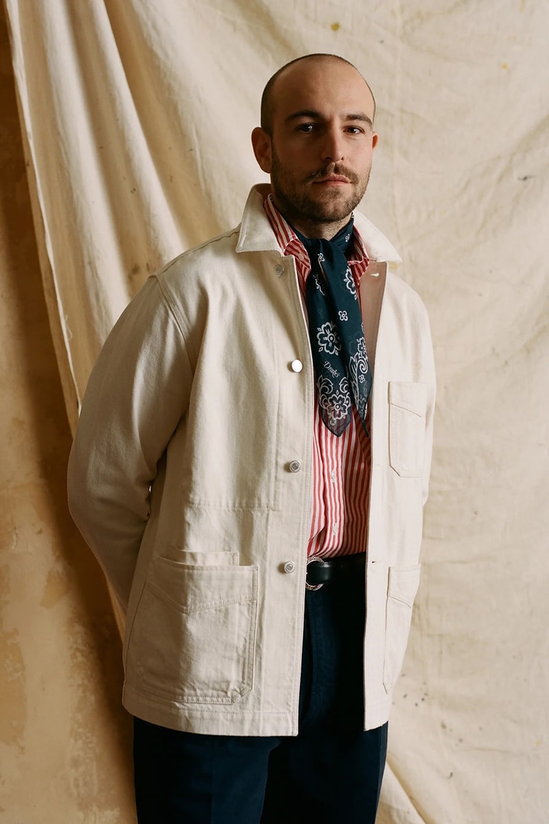 Drake's of London Spring 2023 Campaign Sebago Collaboration Japanese Denim Games Tailoring Surf Cagoule Indian Block Print Shirts