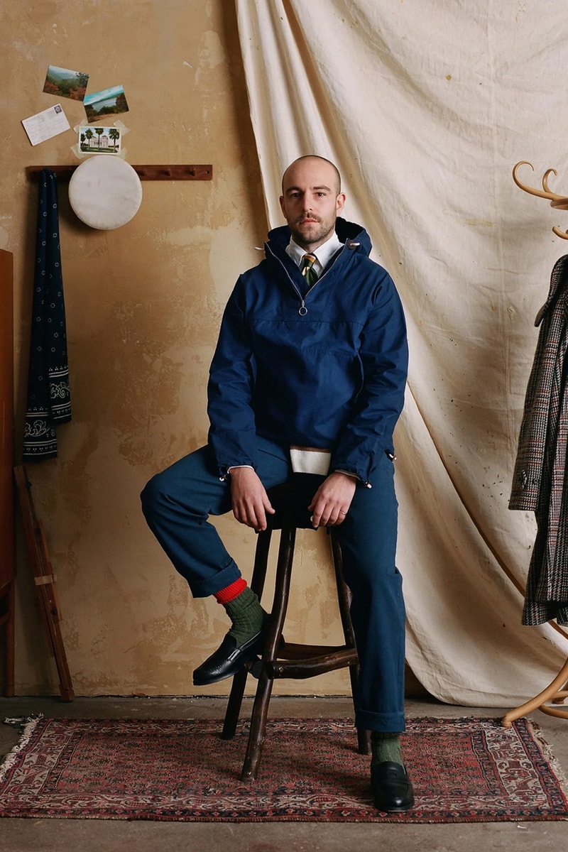 Drake's of London Spring 2023 Campaign Sebago Collaboration Japanese Denim Games Tailoring Surf Cagoule Indian Block Print Shirts
