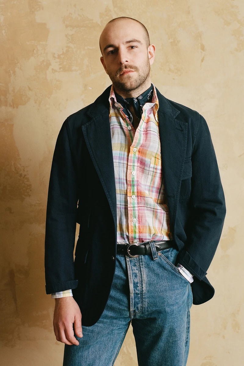 Drake's of London Spring 2023 Campaign Sebago Collaboration Japanese Denim Games Tailoring Surf Cagoule Indian Block Print Shirts
