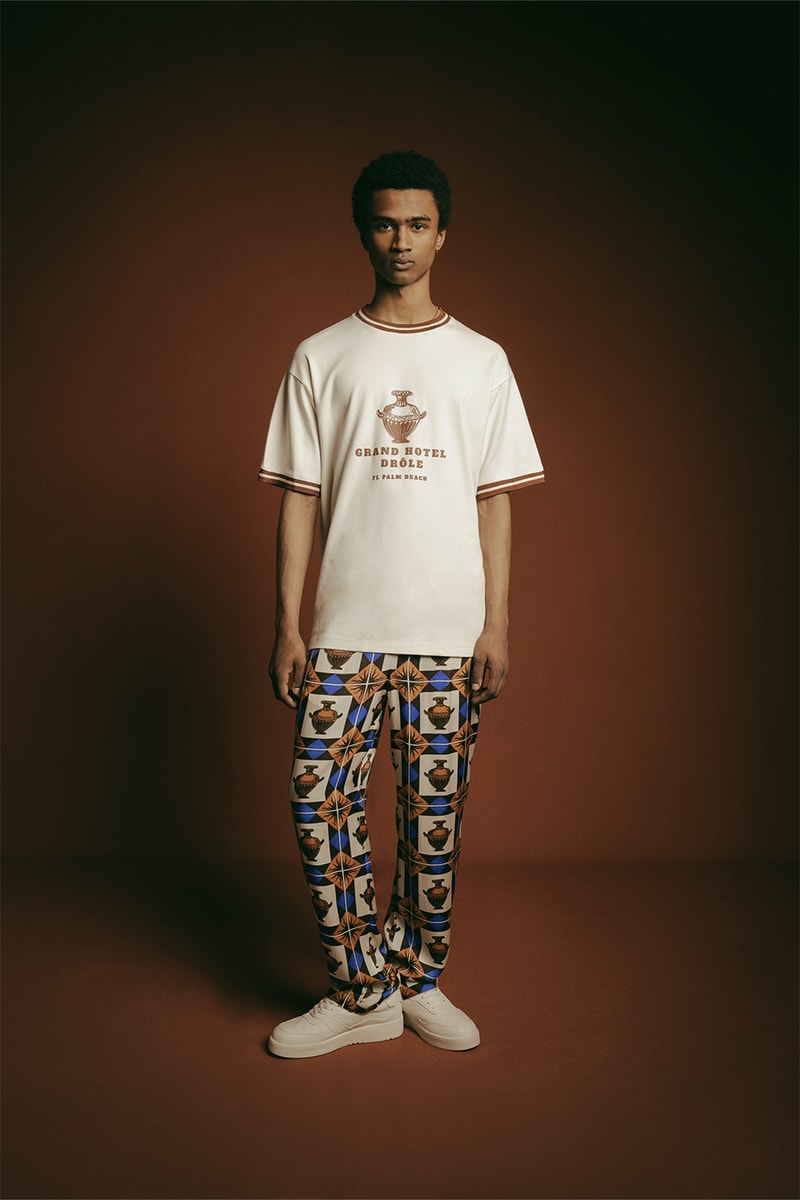 Drôle de Monsieur Releases Collaborative Collection With Gergei Erdei roman prints athleisure leisurewear menswear summer collection