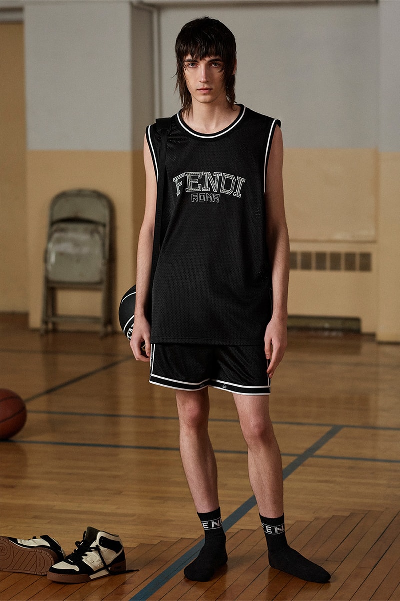 Fendi Launches an Active Basketball Capsule for Summer 2023 sports atheltics jersey basketball shoes runners sweat bands roma rome luxury fashion italian