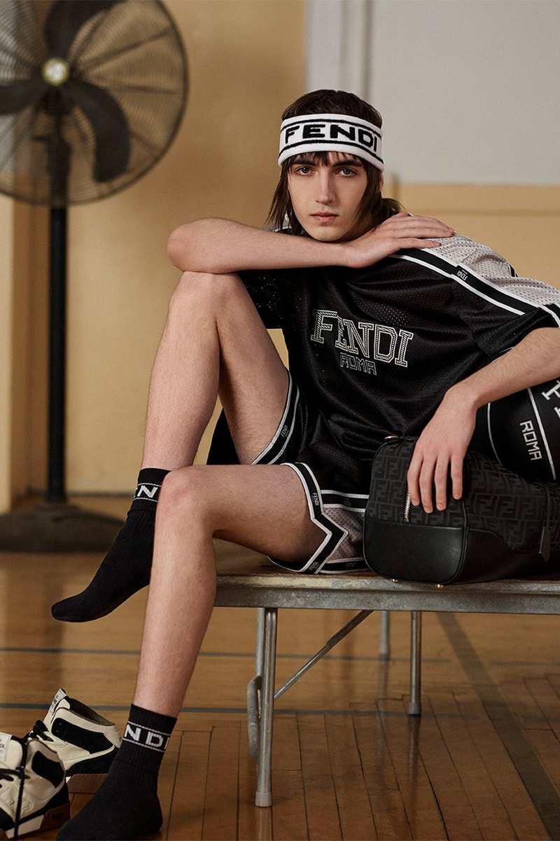 Fendi Launches an Active Basketball Capsule for Summer 2023 sports atheltics jersey basketball shoes runners sweat bands roma rome luxury fashion italian