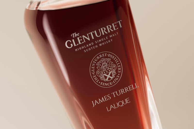 James Turrell Reveals $100K USD Limited-Edition Decanter with The Glenturret and Lalique bottle craftsmanship 80th birthday scotland's oldest working distillery luxury french glassmaker artist contemporary art referencing egypt