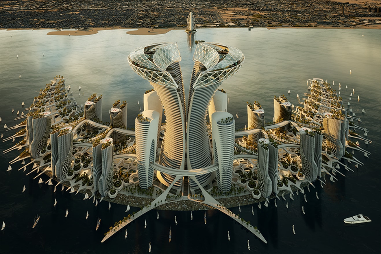 Kalbod Design Studio Dubai Healthcare Islands floating Healthcare City island